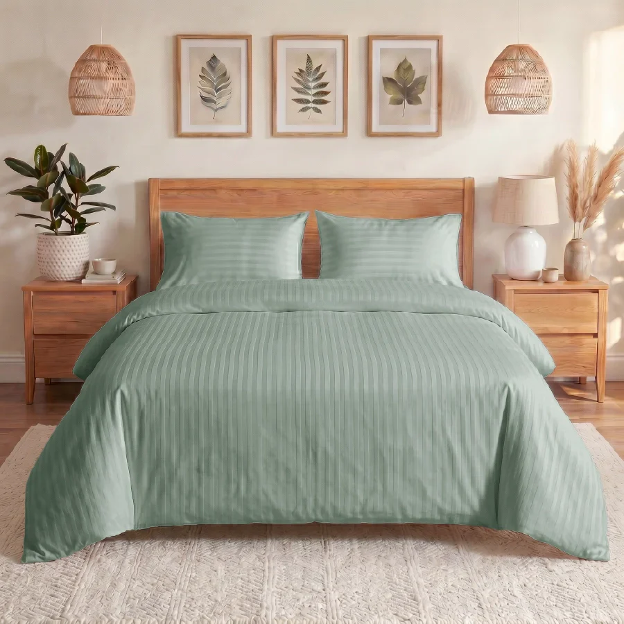 Duvet Cover | Striped Luxe | 100% Cotton | Size : Double | 300TC - Image 22