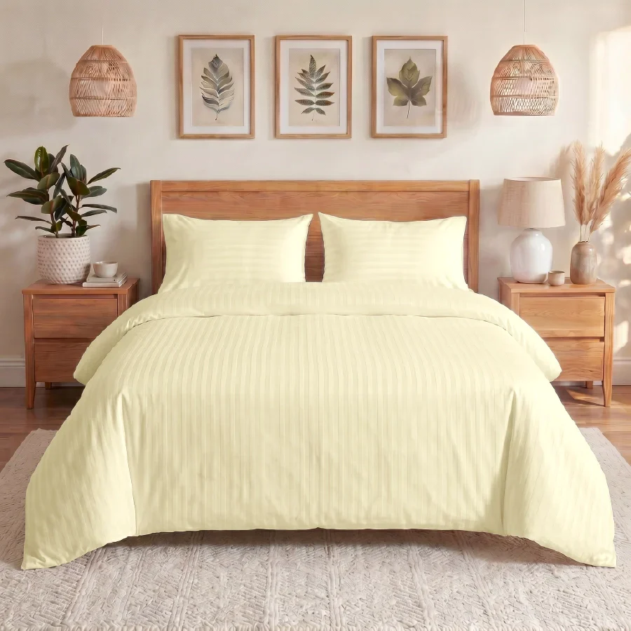 Duvet Cover | Striped Luxe | 100% Cotton | Size : Double | 300TC - Image 29