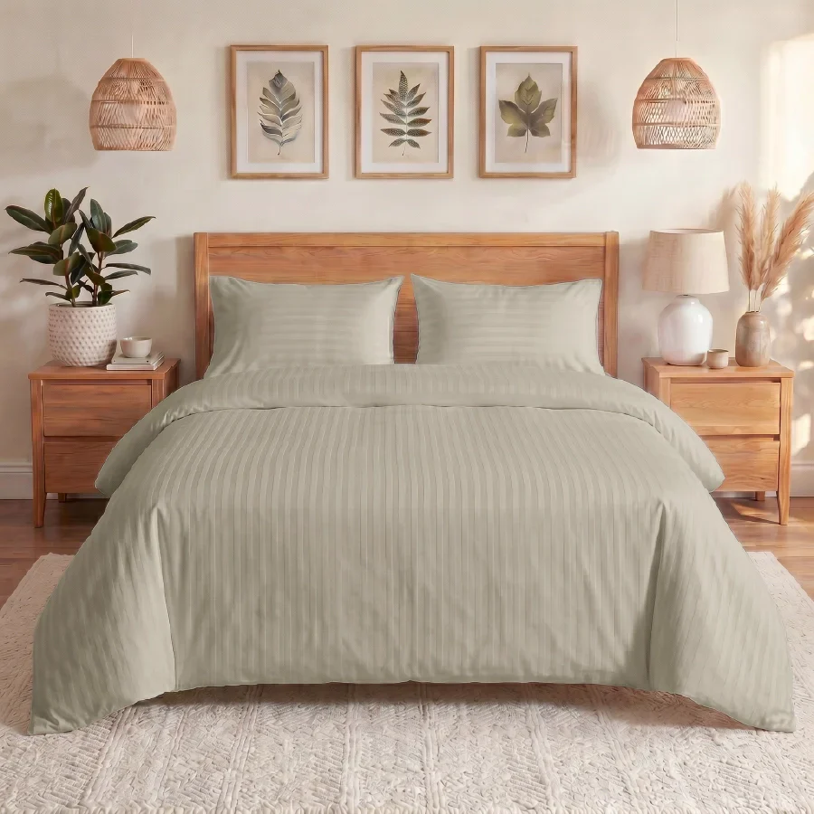 Duvet Cover | Striped Luxe | 100% Cotton | Size : Double | 300TC - Image 36