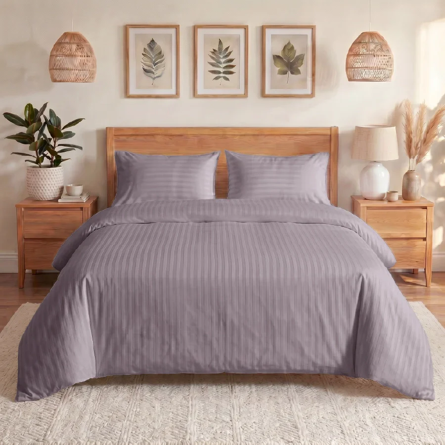 Duvet Cover | Striped Luxe | 100% Cotton | Size : Double | 300TC - Image 43
