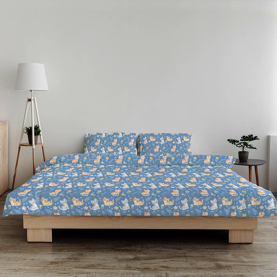 Duvet Cover | Cutie Cats | 100% Cotton | Size : Double - Image 3