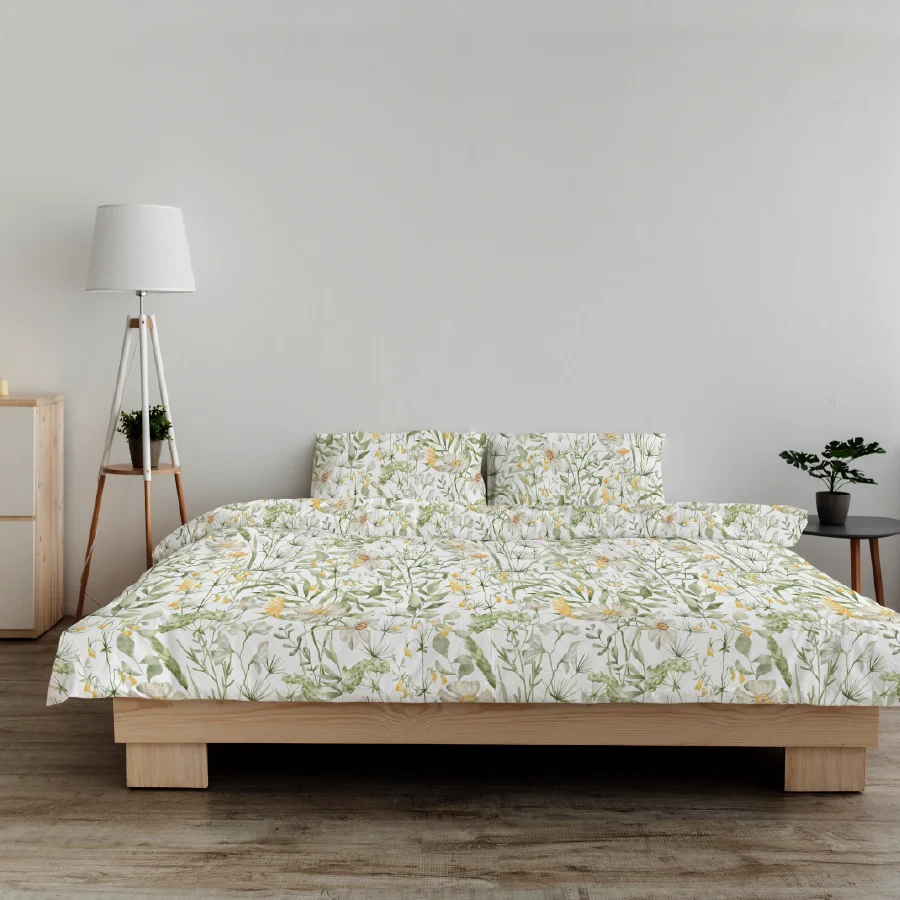 Duvet Cover |  Aquarelle Garden | 100% Cotton | Size : Double - Image 3