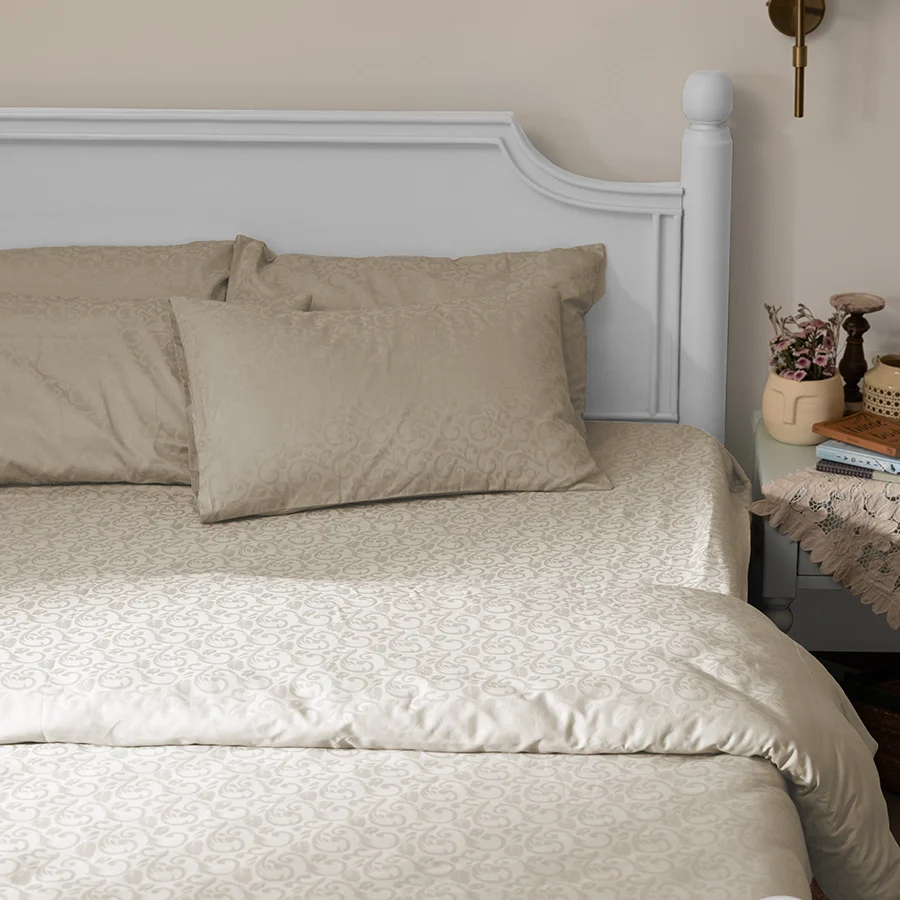 Duvet Cover | Blooming Coral Jacquard | 100% Cotton | Size : Double | 300TC - Image 11