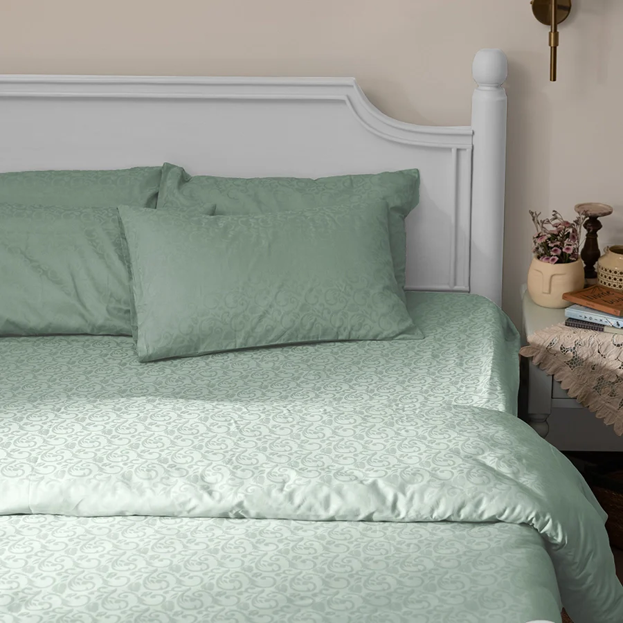 Duvet Cover | Blooming Coral Jacquard | 100% Cotton | Size : Double | 300TC - Image 16