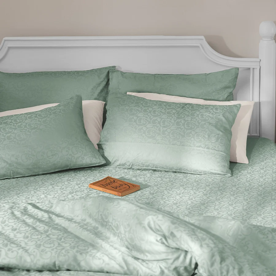Duvet Cover | Blooming Coral Jacquard | 100% Cotton | Size : Double | 300TC - Image 18