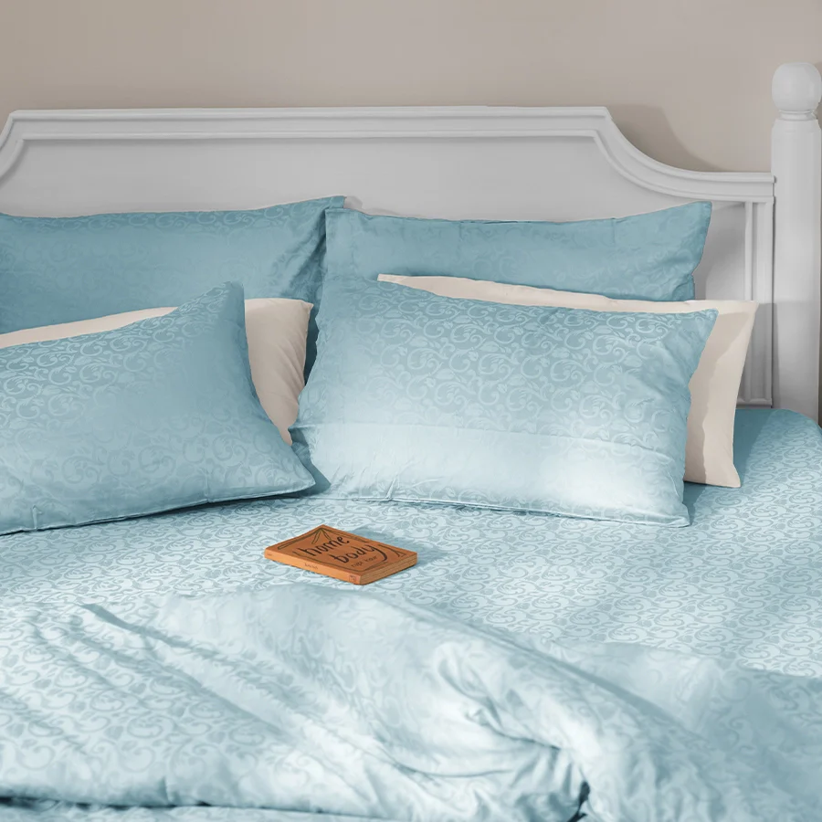 Duvet Cover | Blooming Coral Jacquard | 100% Cotton | Size : Double | 300TC - Image 8