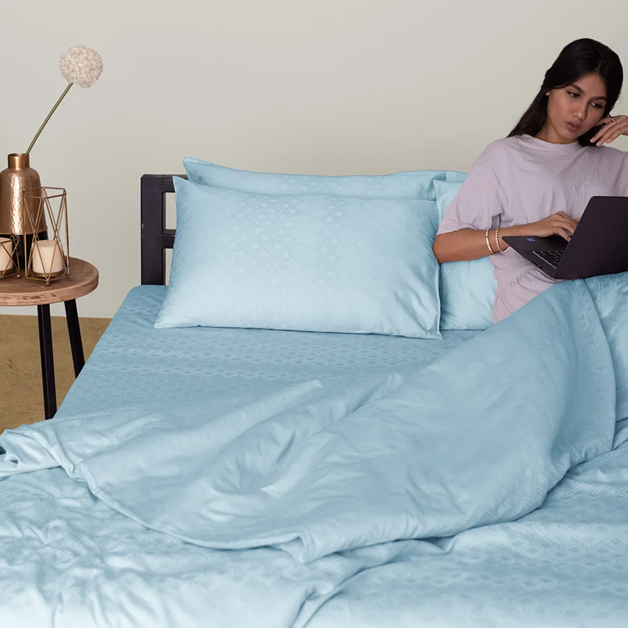 Duvet Cover | Dazzling Diamond Jacquard | 100% Cotton | Size : Double | 300TC - Image 18