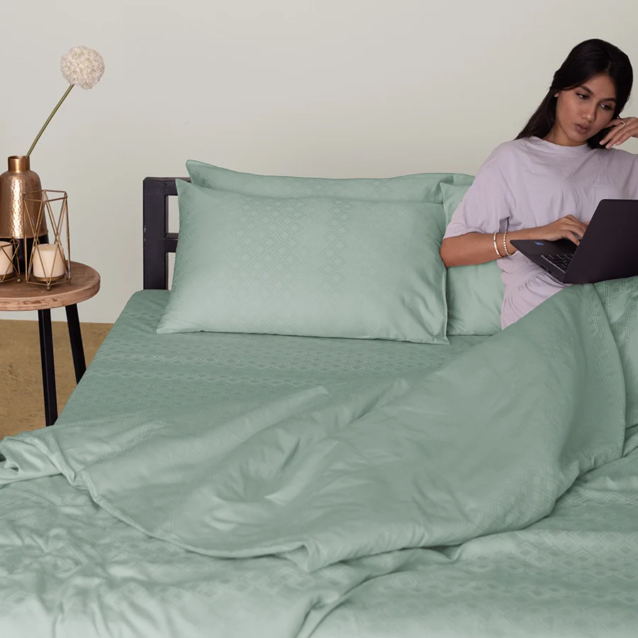 Duvet Cover | Dazzling Diamond Jacquard | 100% Cotton | Size : Double | 300TC - Image 23