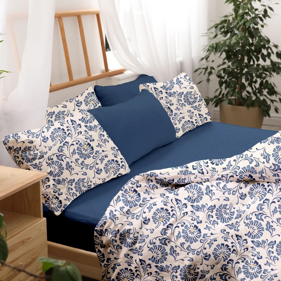 Duvet Cover | Ethnic Folk Art | 100% Cotton | Size : Double