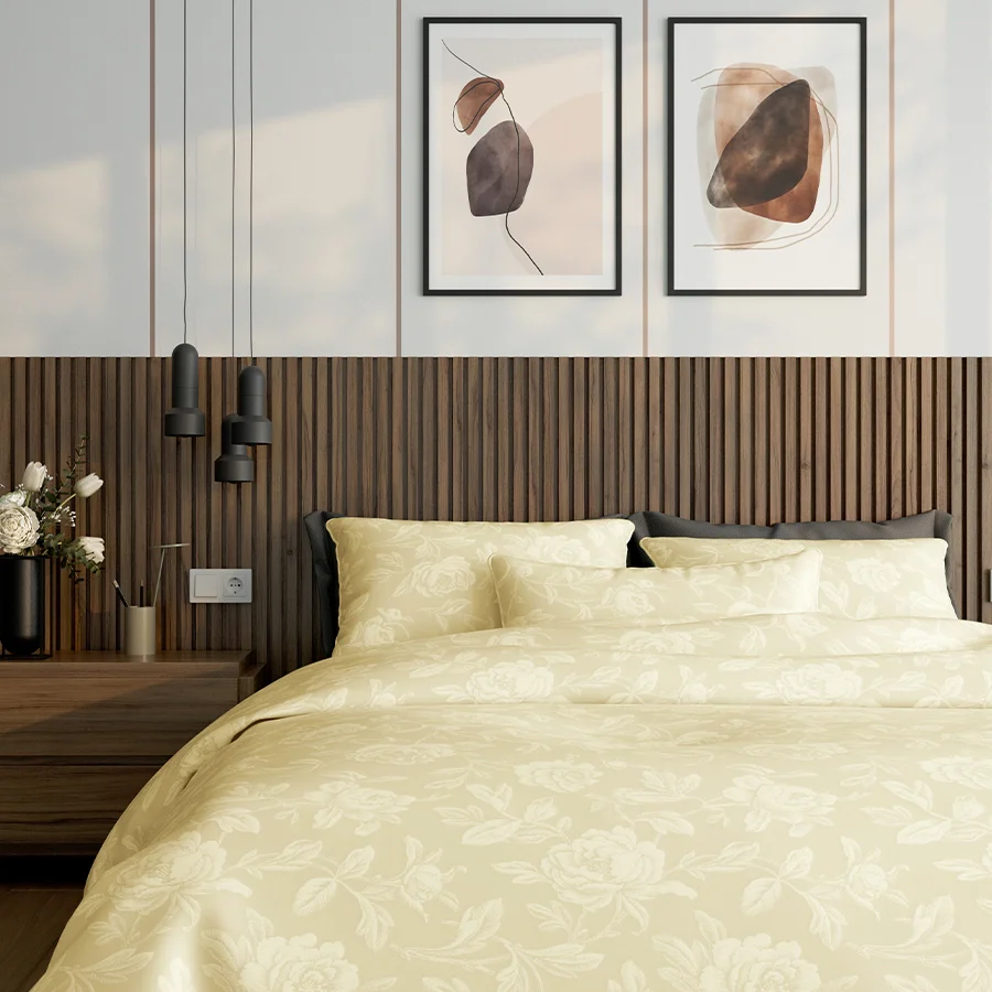 Duvet Cover | Jacquard Rose | 100% Cotton | Size : Double | 300TC - Image 13