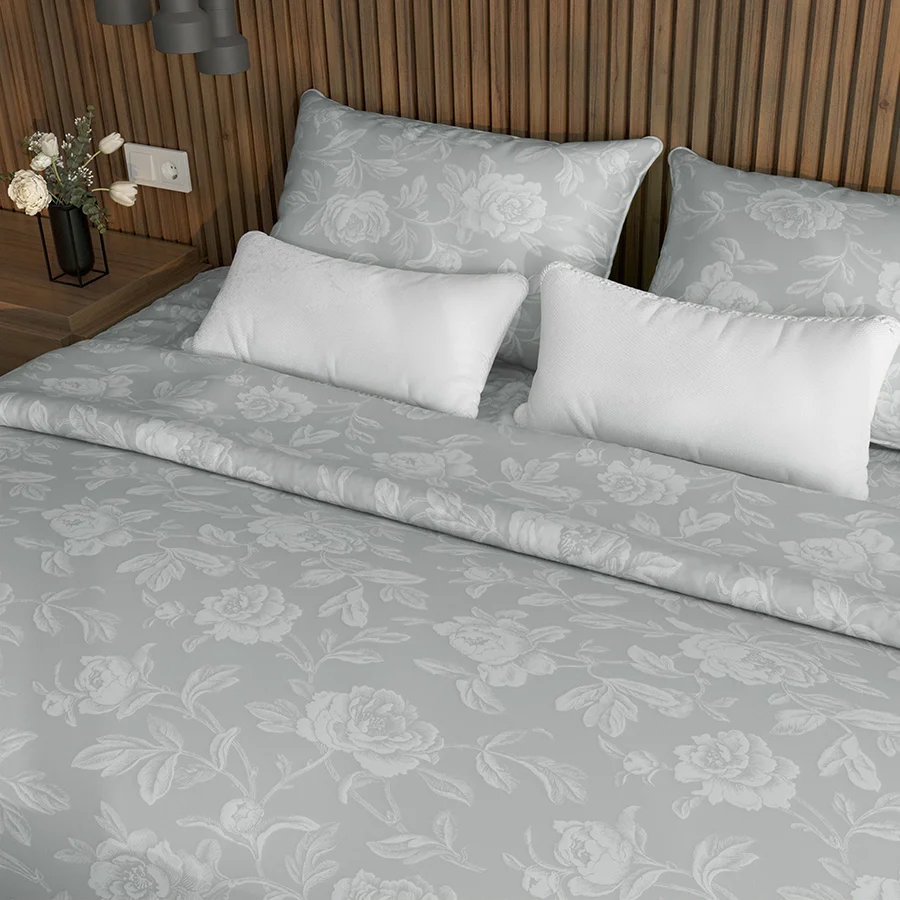 Duvet Cover | Jacquard Rose | 100% Cotton | Size : Double | 300TC - Image 21