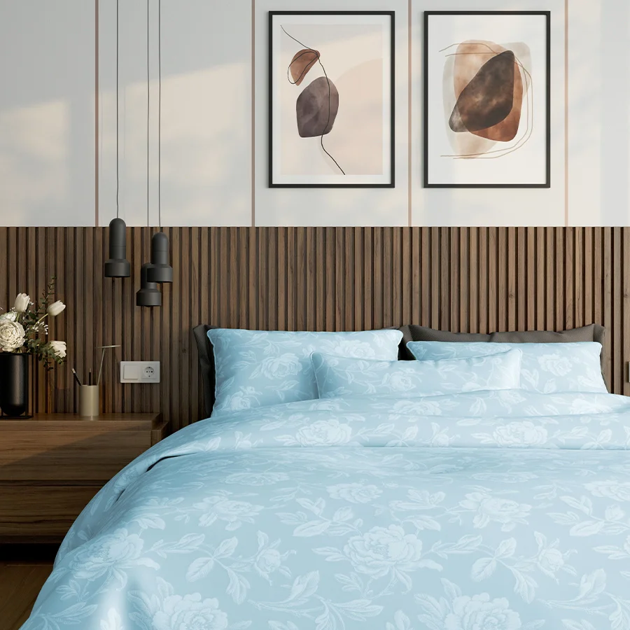 Duvet Cover | Jacquard Rose | 100% Cotton | Size : Double | 300TC - Image 25