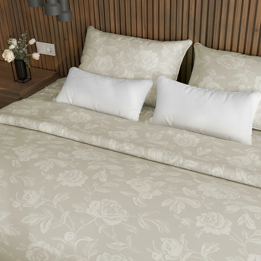 Duvet Cover | Jacquard Rose | 100% Cotton | Size : Double | 300TC - Image 3