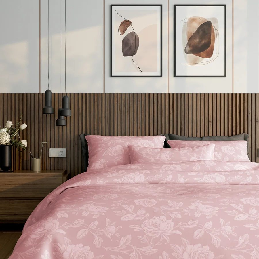 Duvet Cover | Jacquard Rose | 100% Cotton | Size : Double | 300TC - Image 7