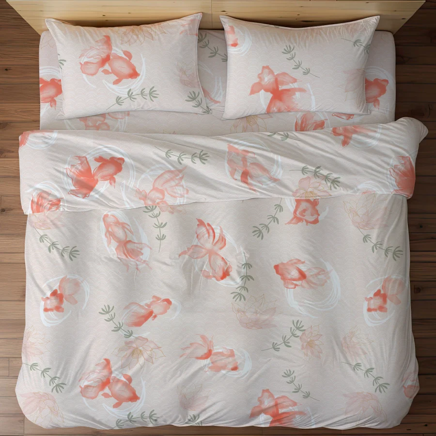 Duvet Cover | Koi Fish | 100% Cotton | Size : Double