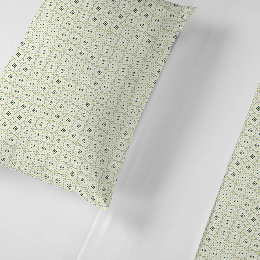 Fitted Bedsheet Set | Lemon Ridge | 100% Cotton Bedsheet + 2 Pillow Cases [Sizes: King Bedsheets & Queen/ Double Bedsheets] - Image 5