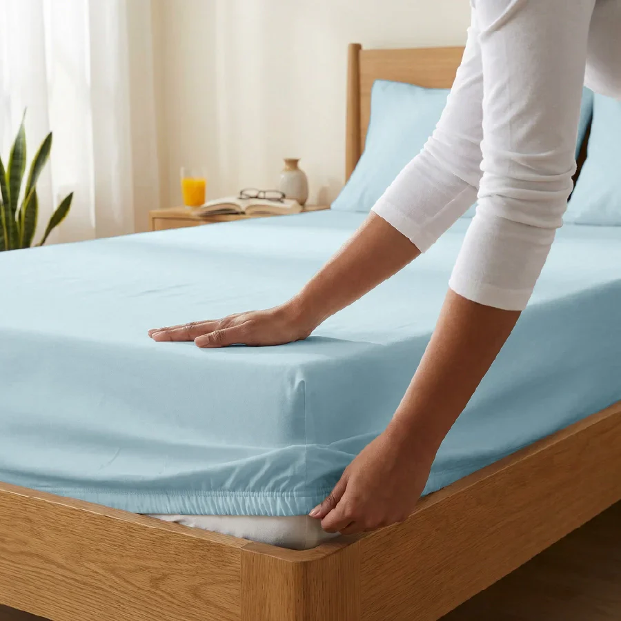 Fitted Bedsheet Set | 200TC Percale | 100% Cotton Bedsheet + 2 Pillow Cases [Sizes: King Bedsheets & Queen/ Double Bedsheets] - Image 11