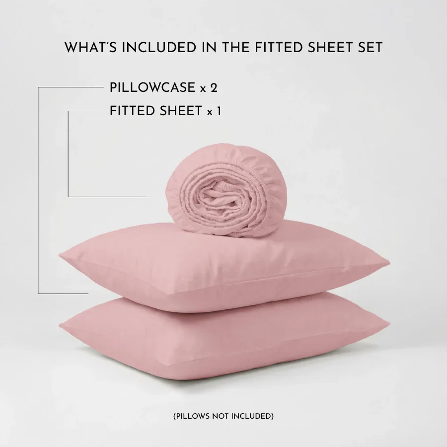 Fitted Bedsheet Set | 200TC Percale | 100% Cotton Bedsheet + 2 Pillow Cases [Sizes: King Bedsheets & Queen/ Double Bedsheets] - Image 45