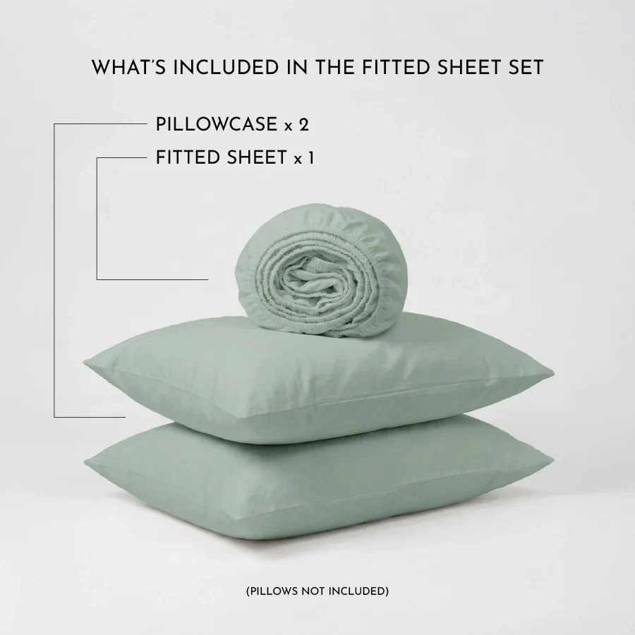 Fitted Bedsheet Set | 200TC Percale | 100% Cotton Bedsheet + 2 Pillow Cases [Sizes: King Bedsheets & Queen/ Double Bedsheets] - Image 5