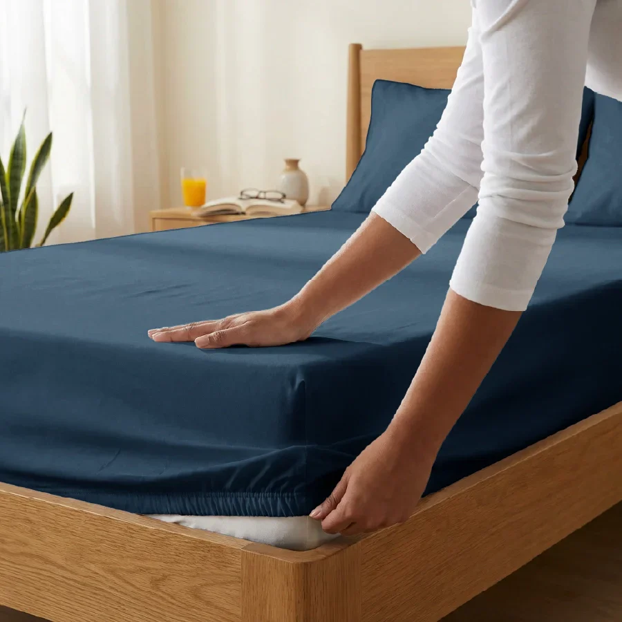Fitted Bedsheet Set | 200TC Percale | 100% Cotton Bedsheet + 2 Pillow Cases [Sizes: King Bedsheets & Queen/ Double Bedsheets] - Image 59