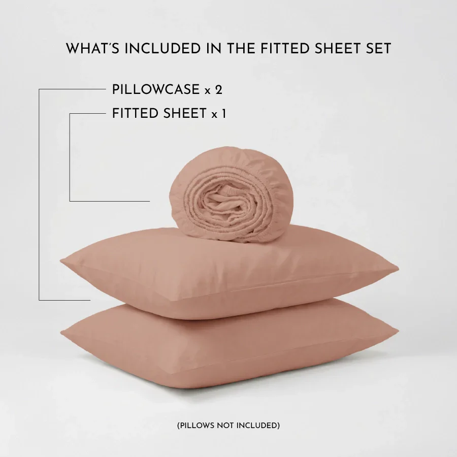 Fitted Bedsheet Set | 200TC Percale | 100% Cotton Bedsheet + 2 Pillow Cases [Sizes: King Bedsheets & Queen/ Double Bedsheets] - Image 77