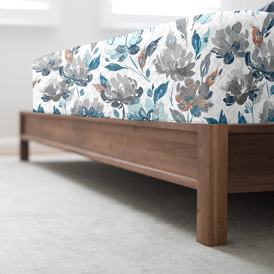 Fitted Bedsheet Set | Vintage Rustic Flowers | 100% Cotton Bedsheet + 2 Pillow Cases [Sizes: King Bedsheets & Queen/ Double Bedsheets] - Image 3
