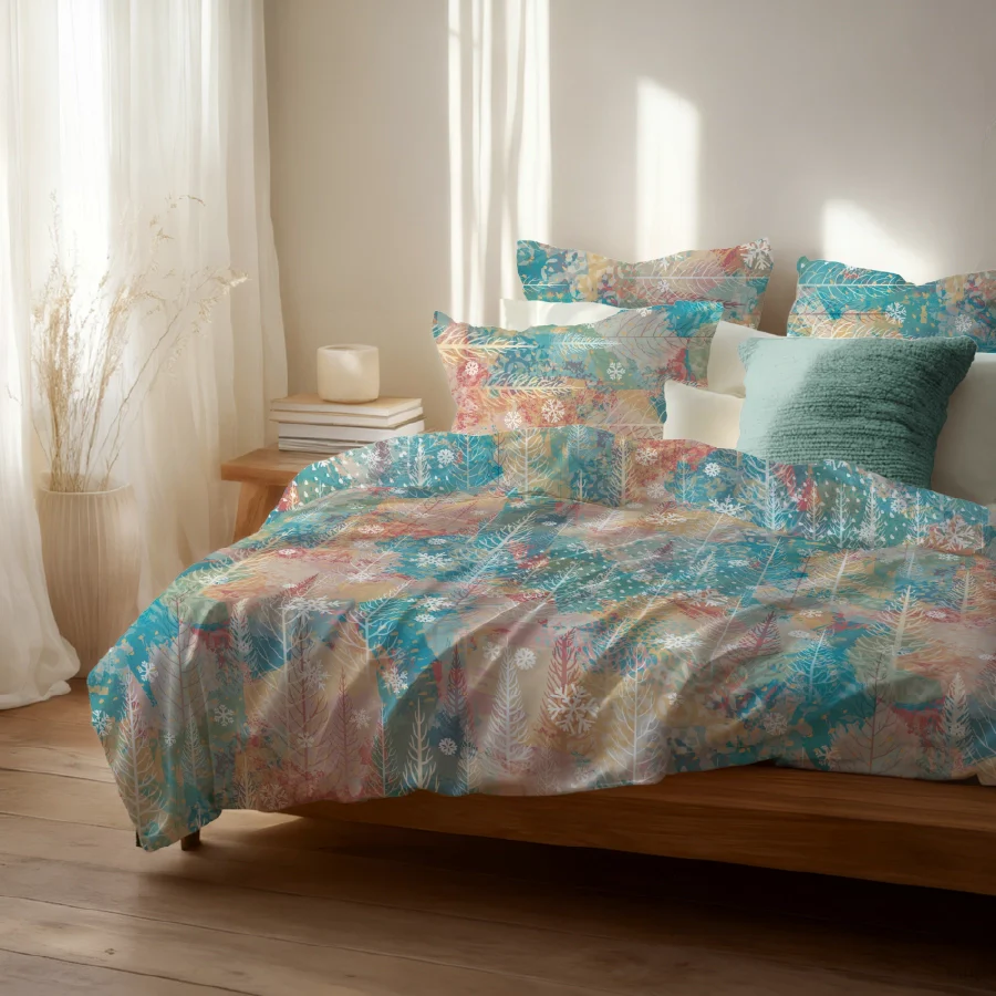 Fitted Bedsheet Set | Alpen Snow | 100% Cotton Bedsheet + 2 Pillow Cases [Sizes: King Bedsheets & Queen/ Double Bedsheets]