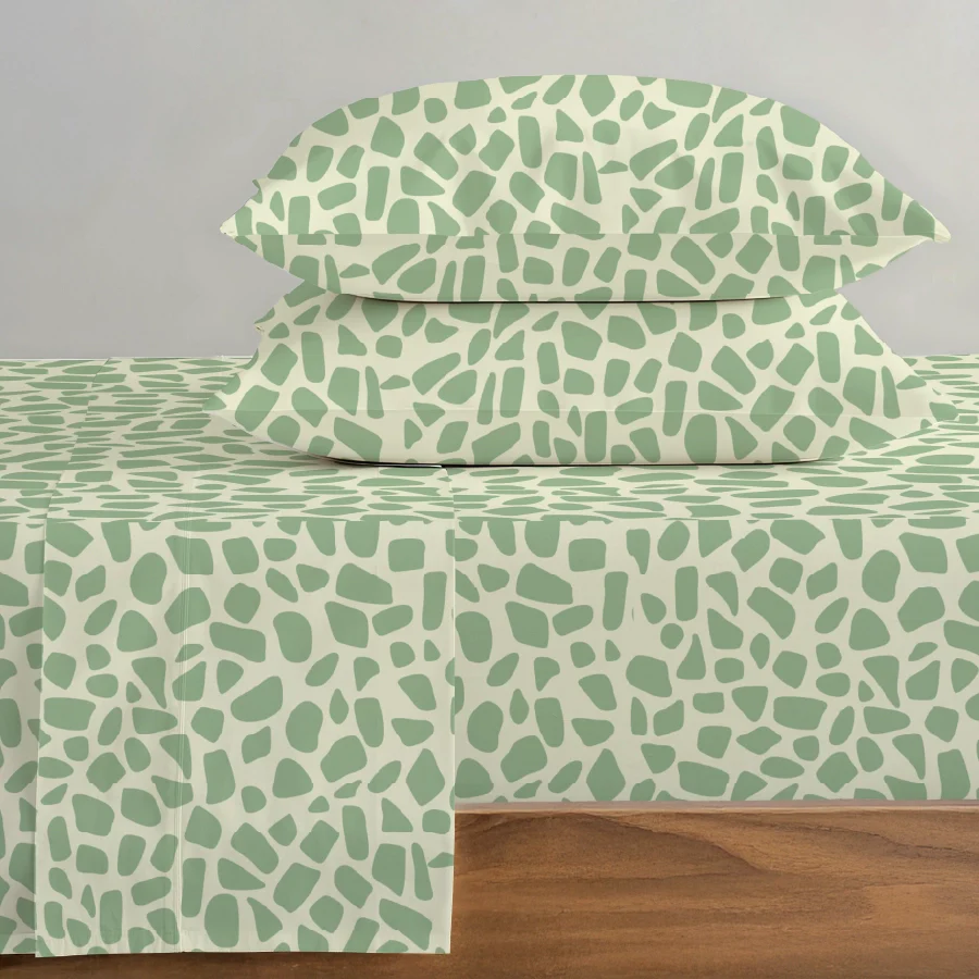 Fitted Bedsheet Set | Cheetah | 100% Cotton Bedsheet + 2 Pillow Cases [Sizes: King Bedsheets & Queen/ Double Bedsheets]