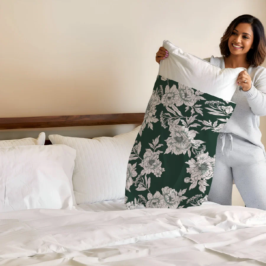 Fitted Bedsheet Set | Dreamy Flora | 100% Cotton Bedsheet + 2 Pillow Cases [Sizes: King Bedsheets & Queen/ Double Bedsheets] - Image 4
