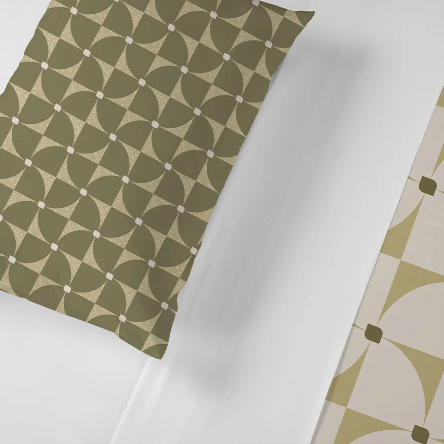 Bedsheet Set | Geo Floral | 100% Cotton King Size Bedsheet + 2 Pillow Cases - Image 3