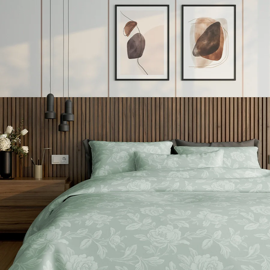 Bedsheet Set | Jacquard Rose | 100% Cotton King Size Bedsheet + 2 Pillow Cases | 300TC - Image 8