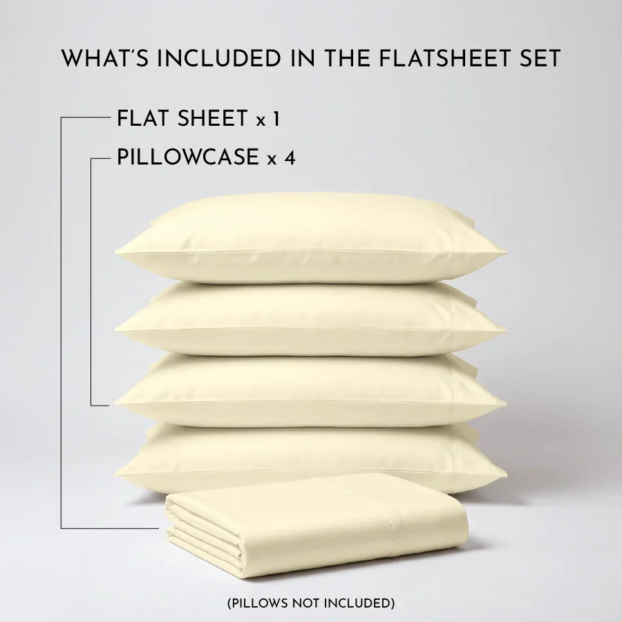 Bedsheet Set | 1000TC Solid | 100% Cotton King Size Bedsheet + 4 Pillow Cases - Image 32