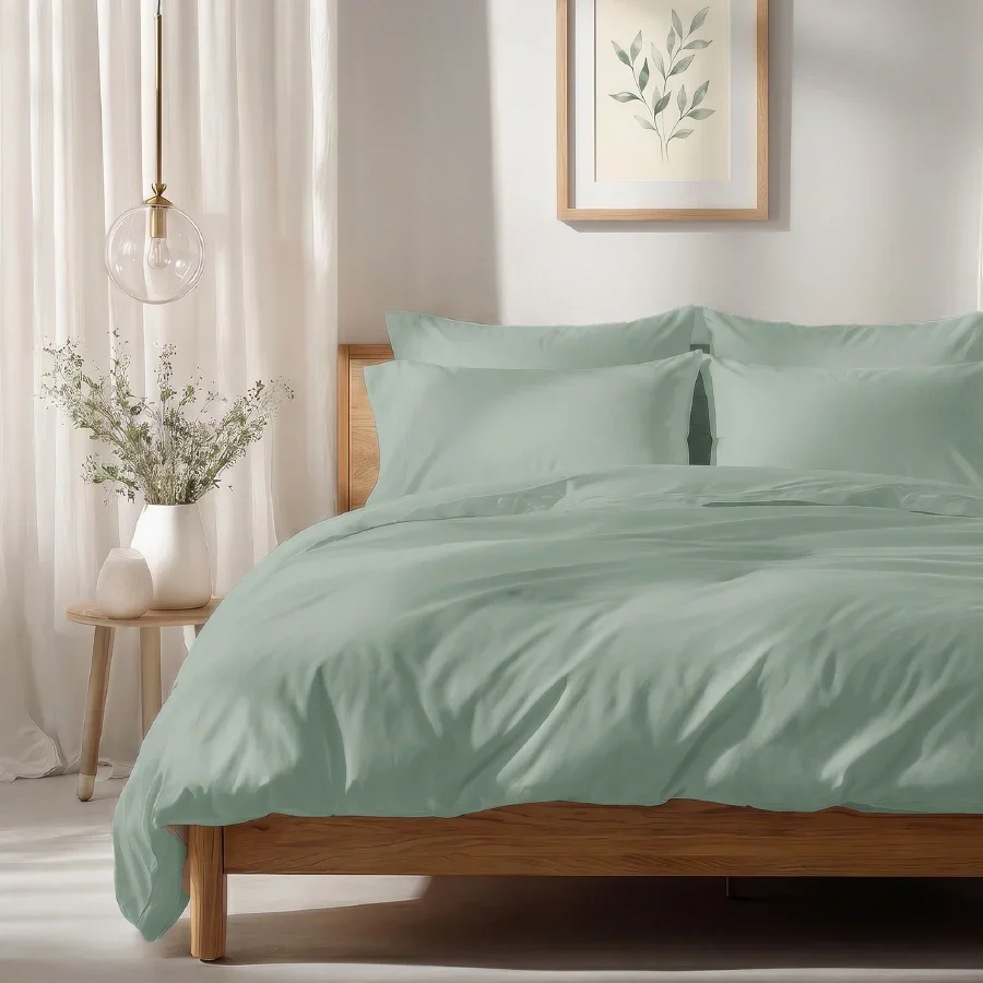 Bedsheet Set | 1000TC Solid | 100% Cotton King Size Bedsheet + 4 Pillow Cases - Image 36