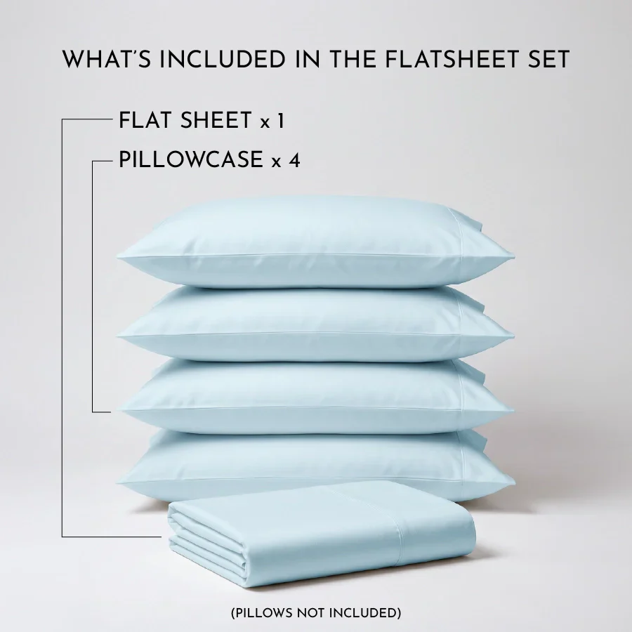 Bedsheet Set | 1000TC Solid | 100% Cotton King Size Bedsheet + 4 Pillow Cases - Image 4