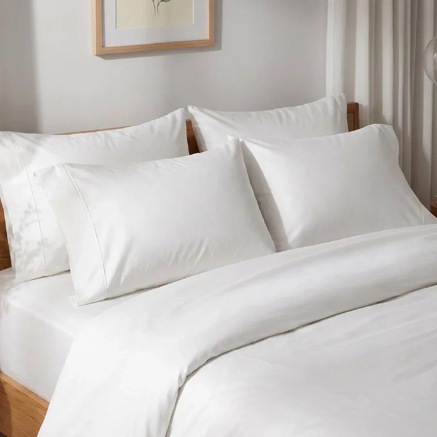 Bedsheet Set | 1000TC Solid | 100% Cotton King Size Bedsheet + 4 Pillow Cases - Image 9