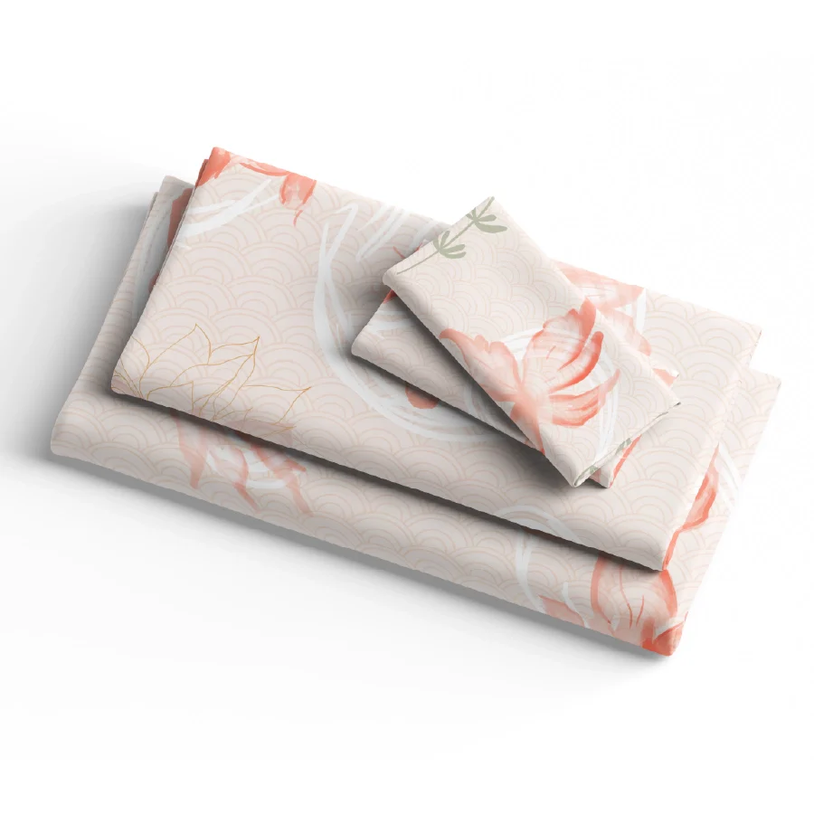 Bedsheet Set | Koi Fish | 100% Cotton King Size Bedsheet + 2 Pillow Cases - Image 3