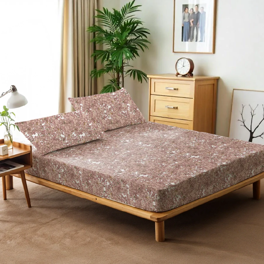 Bedsheet Set | Mini Flora | 100% Cotton King Size Bedsheet + 2 Pillow Cases - Image 4