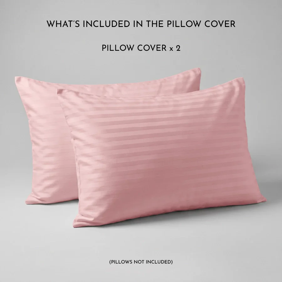 Pillow Cover | Striped Luxe | 100% Cotton | Pack of 2 Pillow Cases | 300TC - Image 11