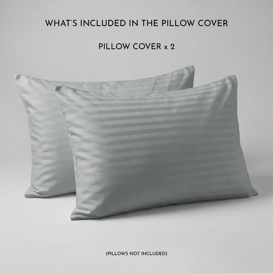 Pillow Cover | Striped Luxe | 100% Cotton | Pack of 2 Pillow Cases | 300TC - Image 18