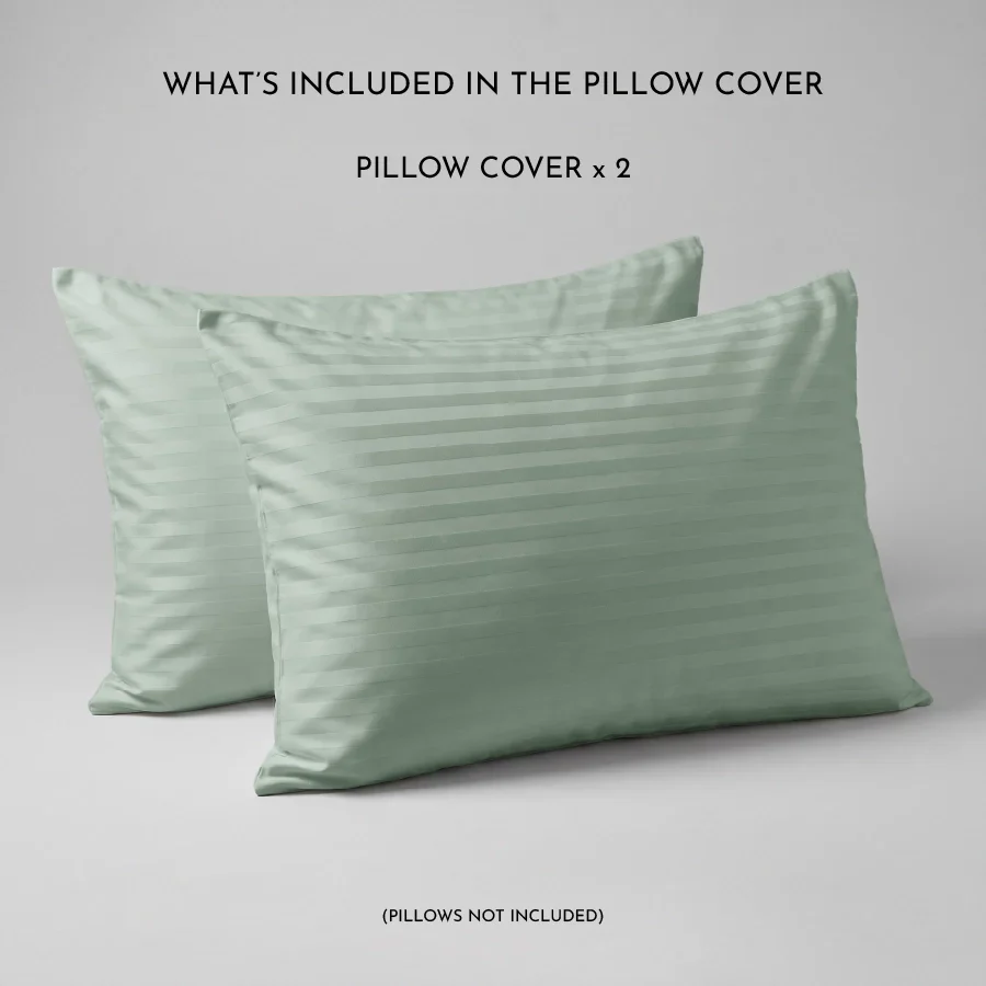 Pillow Cover | Striped Luxe | 100% Cotton | Pack of 2 Pillow Cases | 300TC - Image 25