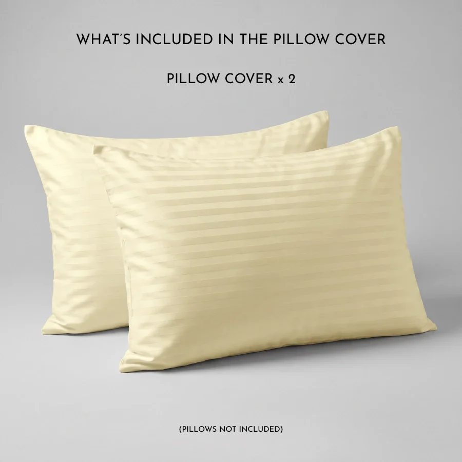 Pillow Cover | Striped Luxe | 100% Cotton | Pack of 2 Pillow Cases | 300TC - Image 32