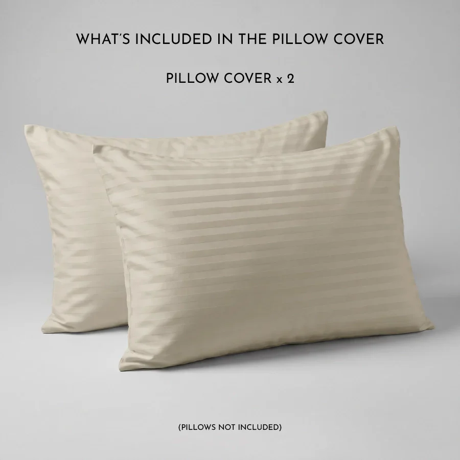 Pillow Cover | Striped Luxe | 100% Cotton | Pack of 2 Pillow Cases | 300TC - Image 39