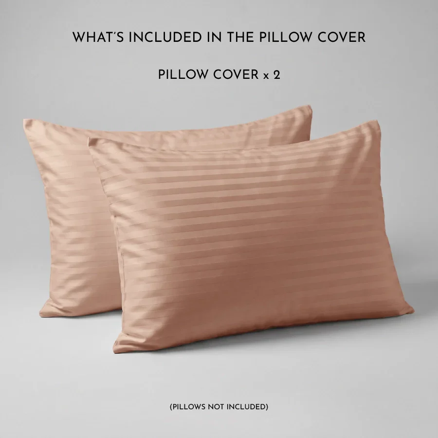 Pillow Cover | Striped Luxe | 100% Cotton | Pack of 2 Pillow Cases | 300TC - Image 46