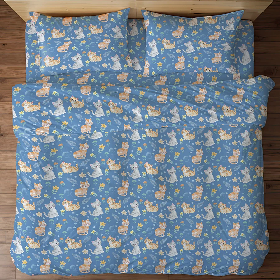 Pillow Cover | Cutie Cats | 100% Cotton | Pack of 2 Pillow Cases - Image 3
