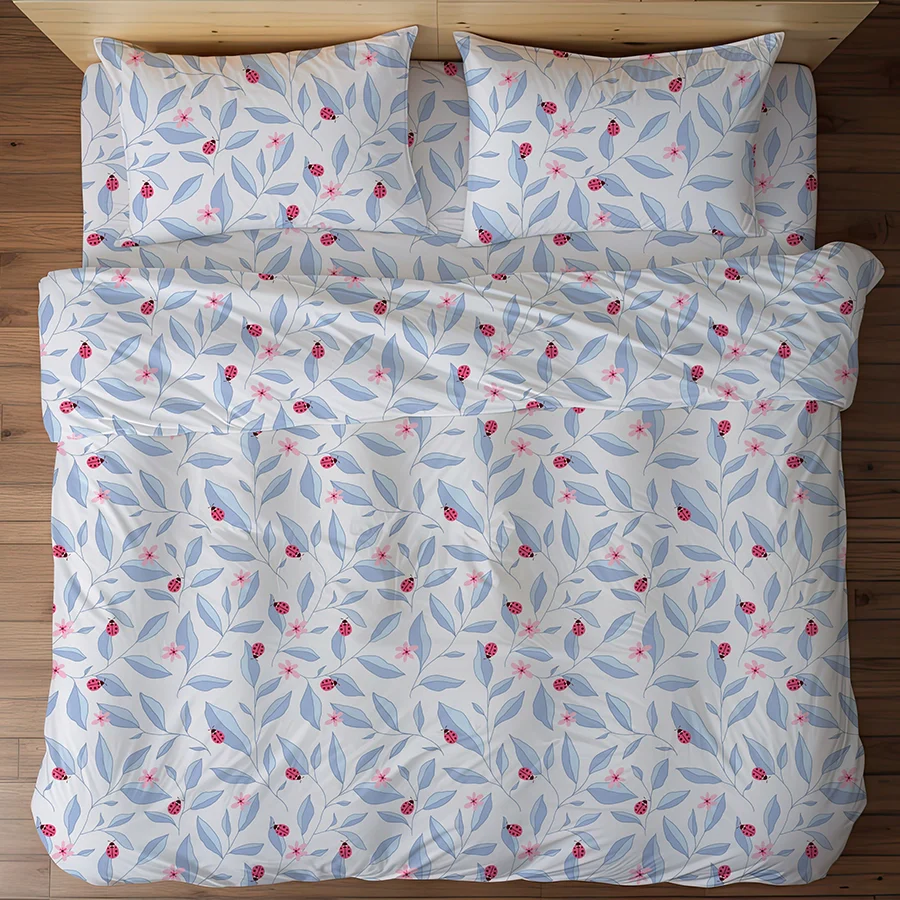 Pillow Cover | Peaceful Ladybug | 100% Cotton | Pack of 2 Pillow Cases - Image 4
