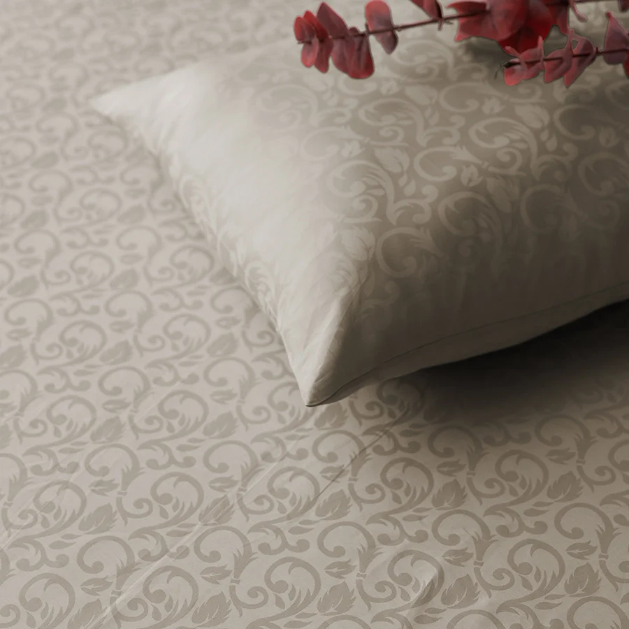 Pillow Cover | Blooming Coral Jacquard | 100% Cotton | Pack of 2 Pillow Cases | 300TC