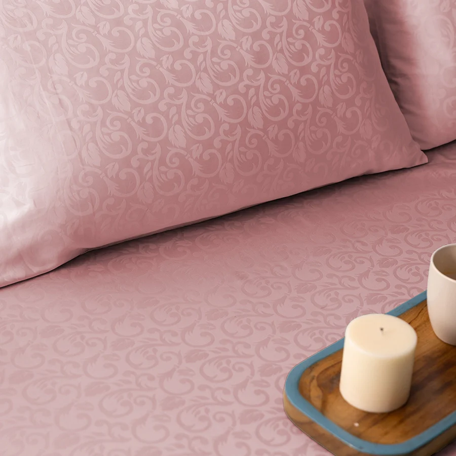 Pillow Cover | Blooming Coral Jacquard | 100% Cotton | Pack of 2 Pillow Cases | 300TC - Image 8