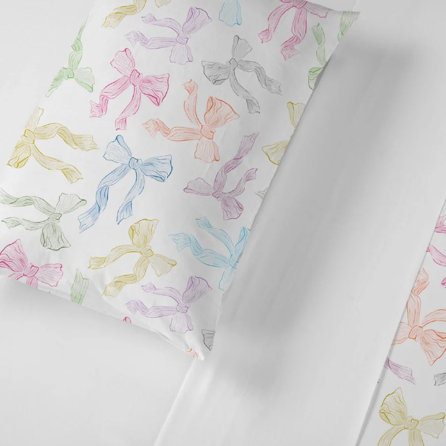 Pillow Cover | Bow | 100% Cotton | Pack of 2 Pillow Cases - Image 3