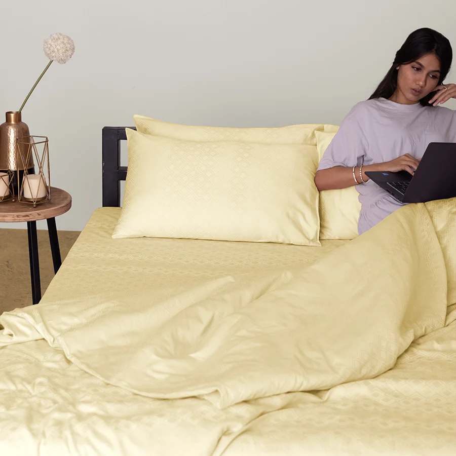Pillow Cover | Dazzling Diamond Jacquard | 100% Cotton | Pack of 2 Pillow Cases | 300TC - Image 15