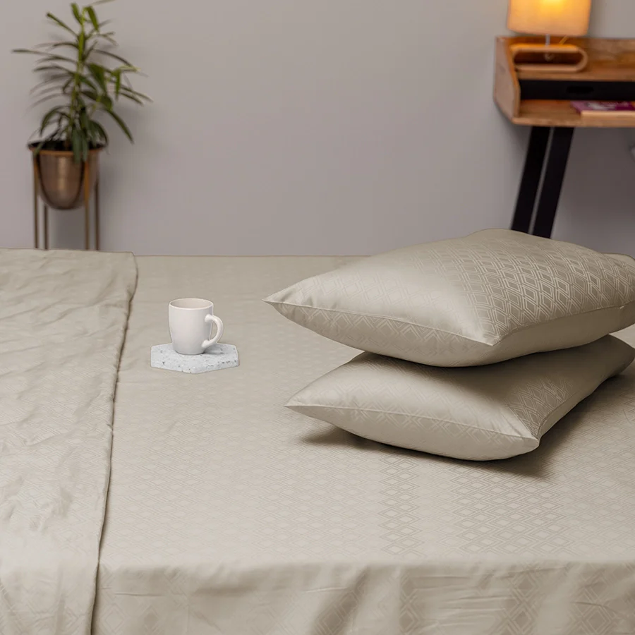 Pillow Cover | Dazzling Diamond Jacquard | 100% Cotton | Pack of 2 Pillow Cases | 300TC - Image 6